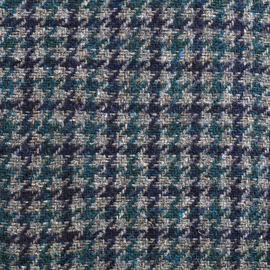 Grey Houndstooth Blended Wool Fabric | JTR-11