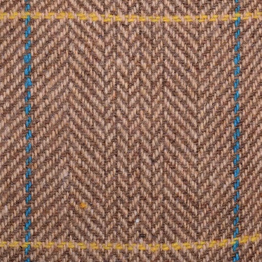 [46413] Brown Herringbone Overcheck Blended Wool Fabric | JWB-16