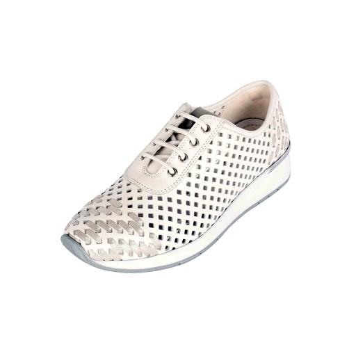 [UNI-2343] White Checkered Leather Sneaker (PAK-SER-17-04-8416|MIS/1)