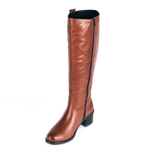 [UNI-2367] Brown Plain Leather Knee High Boot (PAK-SER-19-07-13249|MIS/1)